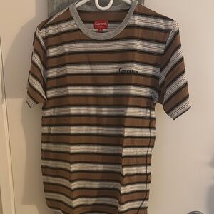 Supreme Brown Striped Men's Shirt